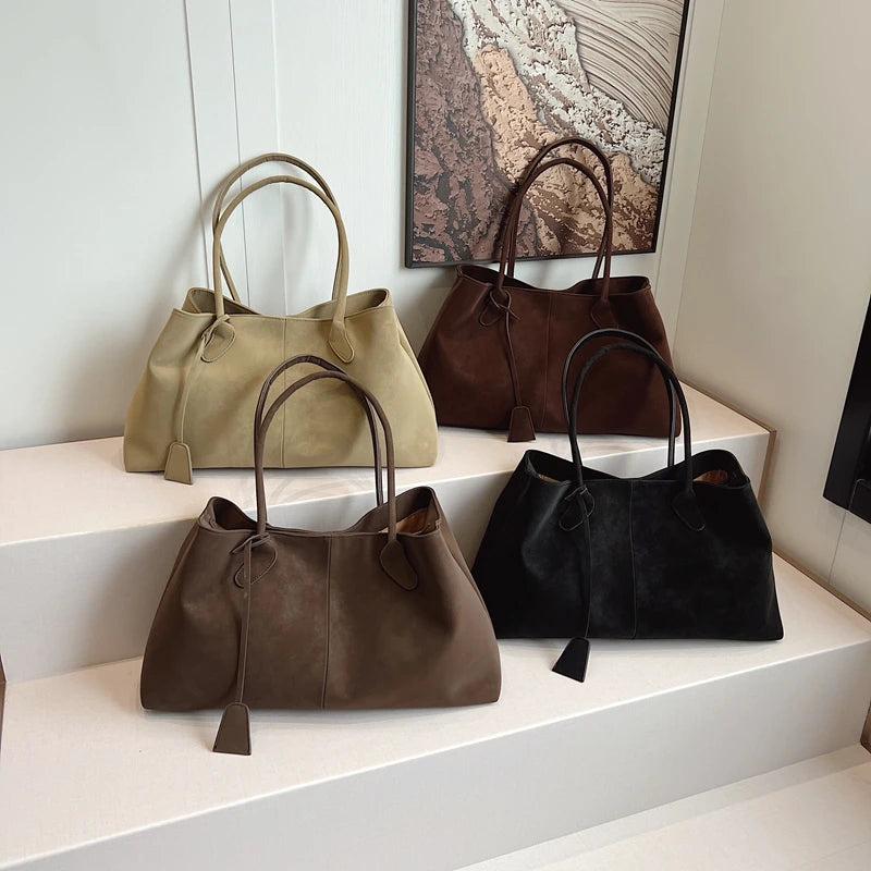 Cevik Retro Suede Tote Bag — Vintage Soul, Modern Carry