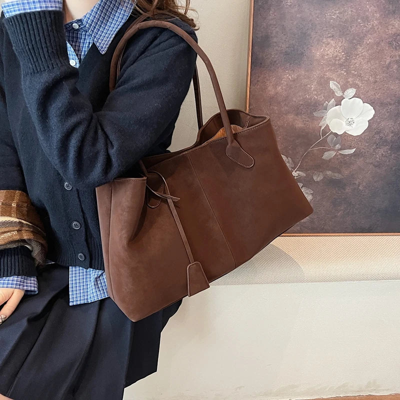 Cevik Retro Suede Tote Bag — Vintage Soul, Modern Carry